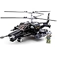 Sluban Ka-50 Black Shark Combat Helicopter Construction Bricks with Rocket Launcher, Rotating Machine Gun, Fire Gun & 1 Army Toy (330 Pieces)