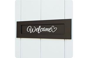 Welcome Door Letterbox Decal Sticker Transfer [White 20x5cm] Mail or Letter Box Vinyl, Can Also Be Transfered onto Windows, Walls and Any Smooth Flat Surface, Home Stickers from LaoGraphics® (White)