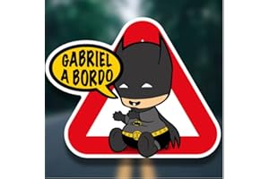 VINILOSBICI Autocollant adhésif pour bébé à bord personnalisable super-héros