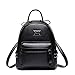 Produktbild Honeymall Damen Klassisch Kontrastfarbe Rucksäcke PU Leder Taschen Elegant Adrette Art Freien Rucksack(Schwarz)