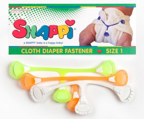 Snappi Cloth Diaper Fasteners - Pack of 3 DAYGLO / NEON (Orange, Yellow, White) (Baby/Babe/Infant - Little ones)