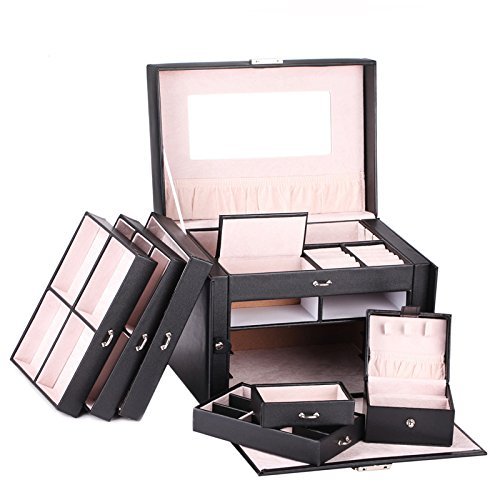 ROWLING Schmuckkästchen Schwarz Schmuckkasten Schatulle Schmuckkoffer mit Mini Box ZG145 - 2