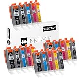 Contenu: 4x Noir-Grande (24ml chacun), 2x Noir-Petite (13ml chacun), 4x Cyan (13ml chacun), 4x Magenta (13ml chacun), 4x Jaune (13ml chacun), 2x Gris (13ml chacun)