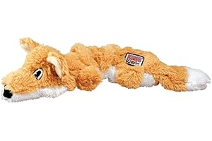 SATOHA KONG FOX MEDIUM/lLARGE Dog Scrunch Knots Plush Stretchy sides Stuffing-free Stretchy sides Squeaks