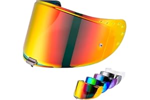 VCOROS Motorcycle Helmet Visor Replacement for LS2 FF327 Challenger Motcycle Wind Shield Helmet Lens Visor for Full Face Helmet,Motorbike Helmet Accessories (Chrome Red)