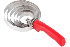 Joyzan Horses Itching Brush, Spiral Reversible Stainless Steel Horse Metal Scraper Livestock Shedding with Soft Touch Grip 6 Ply Feather Curry Comb for Deshedding Tool Remove Hair Cleaning Coarse