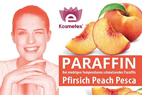 Kosmetex Paraffinbad, Paraffin-wachs mit niedrigeren Schmelzpunkt, Pfirsich Duft, 2 x 500ml, Wachs mit Pfirsich - 2
