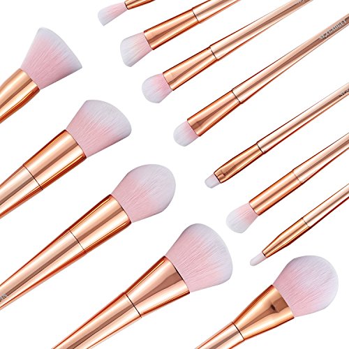 NexGadget Make Up Soft Pinsel Set 12 Stück Kosmetik Pinsel extra weiche und dichte Fasern Premium Schminkbürsten Face Powder Abdeckstift Foundation Creme Eyeliner Lip Rouge Bürste Kosmetik Oval Curve Bürsten-Satz - 2