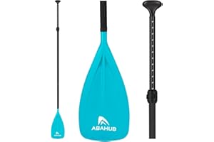 Abahub Pagaia SUP Alluminio Remi SUP Paddle Stand Up Paddle Telescopico 173-213 cm Rivestimento in PU per SUP Surf Board Boating, Nylon Plastic Blade Nero/Blu/Verde/Rosso/Arancione/Giallo