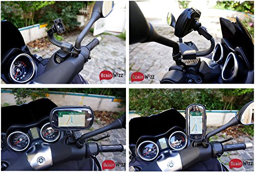 Soporte BrainWizz Motocicleta moto ciclomotor brazo articulado con el caso del iPhone 6 6S a prueba de agua y smartphones tama o equivalente 135mm x 65mm Soporte BrainWizz Motocicleta moto ciclomotor brazo articulado con el caso del iPhone 6 6S a prueba de agua y smartphones tama o equivalente 135mm x 65mm