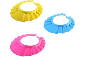 Bonnet de shampoing pour bébé bonnet de douche réglable Bouclier de lavage des cheveux doux Shampooing pour bébé Bonnet de douche Protection Bonnet de bain doux (3PCS)