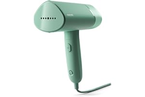‎VERSUNI Philips 3000-Serie Tragbarer Dampfglätter - 1000 W, Kompakt und Faltbar, 100ml Wassertank konstante Dampfleistung 20 g/min, Kein Bügelbrett erforderlich, Grün (STH3010/70)
