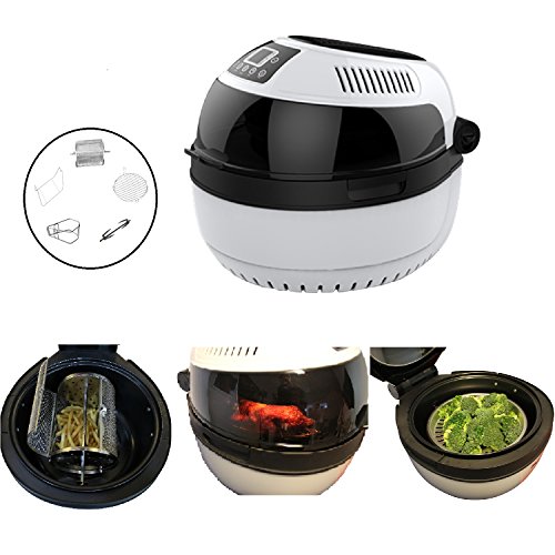 Preisvergleich Produktbild Fritteuse fettfrei Heißluft Multikocher 10l Küchenmaschine Dampfgarer Grill Backofen