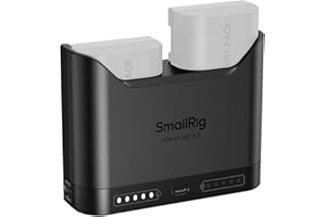 ‎SMALLRIG SMALLRIG LP-E6P LP-E6NH LP-E6N LP-E6 Battery Charger for Canon, 2h Dual Slot Camera Charger, 22.5W USB-C Port, Full Compatible with Canon EOS R6 Mark III,R5 Mark II,R6 Mark II R5,R6,R7,5D Mark II