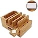 Price comparison product image iCozzier Bamboo 5-Port Fast USB Charging Station Dock Desktop Organizer Holder for Apple Watch, iPhone, iPad, iWatch Stand Cord Organizer Multi-Devices Docking Station.Included USB Charger