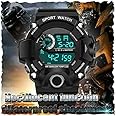 Acnos Polyurethane Premium Digital Watch Shockproof Multi-Functional Automatic Black Dial Black Color Strap Waterproof Digital Sports Watch for Mens Kids Boys Pack of 1|Water Resistance Digital Watch