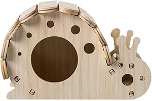 TOKAYIFE Hamsterhaus, Holzhaus für Haustiere, Kleintierversteck, natürliches Wohnhaus für Zwerghamster, Rennmaus, Ratte, Streifenhörnchen(MZ-128)