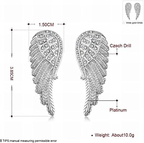 a Pair of Ladies Fashion K Gold Angel Wings Color Zirconium Earrings Rose Gold Small Exquisite / Anti-allergic / Diamonds / Zirconia Made,B