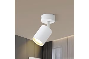 ‎LICHTMALER Lichtmaler Ceiling spotlights, 1 bulb, white ceiling spotlight, GU10, swivelling 350° spotlight, fashion wall ceiling lamp, spotlights, LED for kitchen, living room, hallway, bulb not included