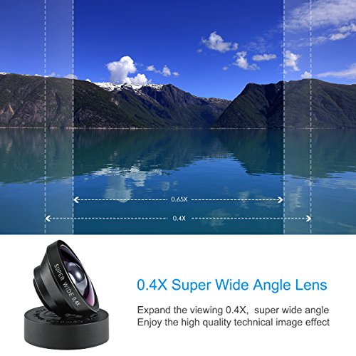 AMIR Fisheye Objektiv, 3 in 1 Clip-On Fischauge Objektiv & 0.4X Weitwinkel &10X Makro-Objektiv, Clip-on Handy Objektiv, Kamera Objektiv Kits fÃ¼r iPhone 7 6 6S 6S Plus & Die meisten Smartphone