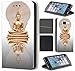 Produktbild CoverFix Premium Hülle für Samsung Galaxy A5 (Modell 2017) A520 Flip Cover Schutzhülle Kunstleder Flip Case Motiv (383 Buddha im Lotus Sitz Gold Weiß)