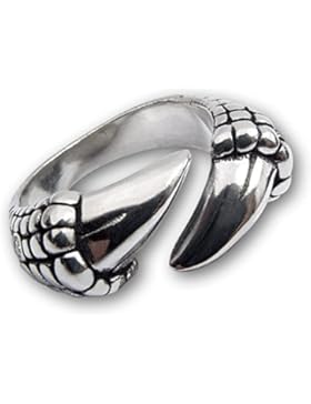 Fly Style® - 316L Edelstahl Ring Drachen Klaue - Farbe silber geschwärzt - für Biker und Gothic, Märchen und Fantasy...