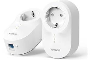 Tenda PH6 Kit CPL 1000Mbps avec 1 Port Gigabit et Prise Intégrée, kit de 2 boîtiers CPL, Compatible avec Tous Les boîtiers, Plug and Play, Prise EUug, Idéale pour caméra, IPTV, Xbox