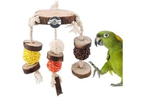 SHEENS Regenbogen Bunte Vogel kauen Spielzeug Klettern Schaukel Hängematte Spielzeug für Wellensittich Lovebirds Kleiner Sittich (Farbe Runde)