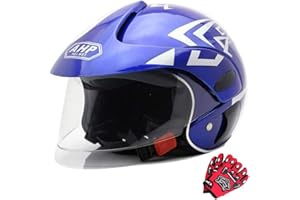 CANIAN Casco De Motocicleta, Casco Deportivo Al Aire Libre para Niños, Casco De Motos De Motos De Bicicleta para Niños Y Guantes, Niños Y Niñas, Apto para 3-8 Años