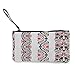 Produktbild TTmom Damen Leinwand Geldbörse Portemonnaie Geldbeutel,Primitive Haida Motifs in Vertical Borders with Abstract Tribal Animal Figures Wallet Coin Purses Clutch W 8.5" x L 4.5" Black Vermilion White