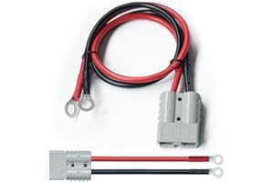 Infreecs 2 pezzi connettore batteria 50 A, cavo spina Anderson, 50 cm, con cavo di collegamento per batteria ad anello da 10 AWG per moto, batteria solare auto, ecc