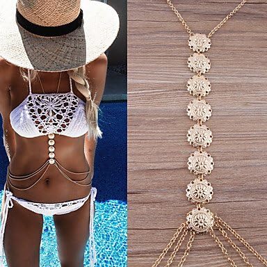 ZB Women's Body Jewelry Belly Chain Body Chain Necklace Belly Chain Turkish Handmade Fashion Vintage Bohemian Hip-Hop Copper AlloyGeometric , one size