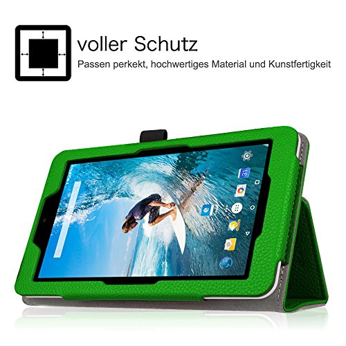 Fintie Odys Vito 7 Hülle Case – Slim Fit Folio Kunstleder Schutzhülle Cover Tasche mit Ständerfunktion und Stylus-Halterung für Odys Vito 17,8 cm (7 Zoll) Tablet-PC, Grün - 4