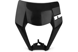 JFG RACING Motorrad Scheinwerfermaske Scheinwerferabdeckung Lampenschirm Für 125 150 250 300 350 450 500 EXC XCW EXC-F 2017 2018 Dirt Bike Enduro Motocross Supermotor (Schwarz)