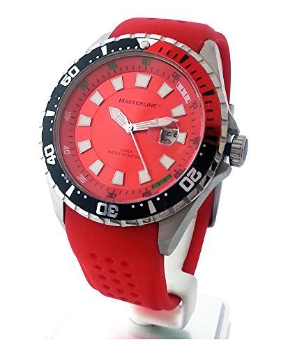 Masterline1966 Sportliche Herren Armbanduhr 100m Kautschukband Rot Sondermodell ML06105016 Masterline1966 Sportliche Herren Armbanduhr 100m Kautschukband Rot Sondermodell ML06105016