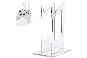 KARELLS Uchwyt na słuchawki i kontroler gamingowy – 2 poziomy zestawu słuchawkowego i kontrolera z akrylu na biurko