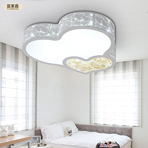 Preisvergleich Produktbild Heart-shaped LED-Deckenleuchte modernen minimalistischen Wohnzimmer Speisekinderschlafzimmer, Macht Eisen Acryl 18-36w Druckknopfschalter , white , 30W 500*90MM
