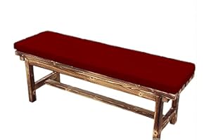 BANGDON Waterproof Garden Bench Cushion 100cm with 40D High Density Sponge 2/3 Seater Bench Seat Cushion Pad 120cm for Patio Furniture Swing Chair(Wine Red, 90*30*5cm)