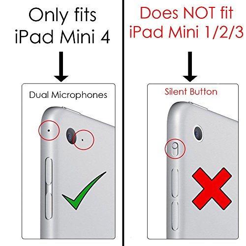 Forefront Cases Leder-Schutzhülle (mit Ständer, mit magnetischer automatischer Sleep-/Wake-Funktion für black_p 4 iPad 3 Violett violett iPad Mini 4 - 4