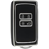 AutoHan Keys L&uuml;x Renault Anahtar Kılıfı, Clio E-Tech, Austral, Megane 4, Talisman, Clio 5 Uyumlu, Siyah-G&uuml;m&uuml;ş
