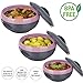 Produktbild GOURMETmaxx Thermo-Schüsseln Metallic Design Thermobehälter mit Deckel Set 3-TLG. 600ml + 100ml + 1500ml (bis zu 4 Stunden Warm/Kühl), PU, grau/rosa
