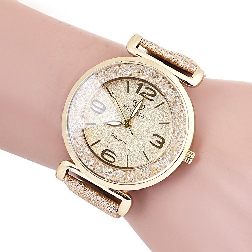 Preisvergleich Produktbild LSAltd Neuankömmling Art-und Weisefrauen-kristalledelstahl-analog Quarz-Armbanduhr Armbanduhr Zugband Damen