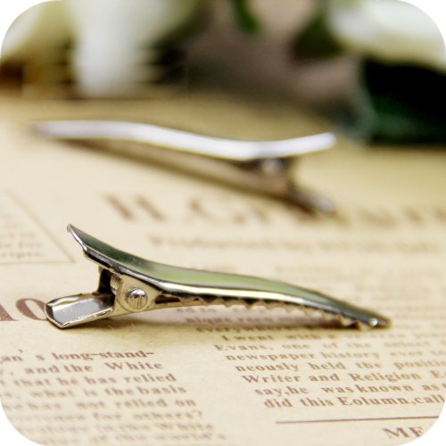 Yahee 50 Stück Haarklammer Haarclips Clips Haarspange Haarklemmen Rohling Silber Alligator - 7