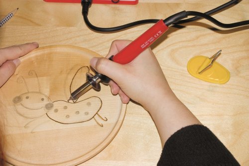 Pebaro 0269 – Bastelset Brandmalen, mit Brennspitzen und Stempeln und 2 Sperrholzplatten - 4