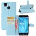 Produktbild Owbb Hülle für Asus Zenfone 3 Zoom S ZE553KL Ultra Schlanke Handyhülle Premium PU Ledertasche Flip Cover Wallet Case mit Stand Function Innenschlitzen Design Blau