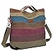 Produktbild Handtaschen,Coofit Multi-Color-Striped Damen Handtasche Umhängetasche Schultasche Canvas Shopper Tasch