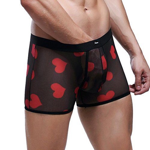 Sansee Mens Fashion Breathable Net Garn Flat Sexy Unterwäsche (XXL, Schwarz) - 3