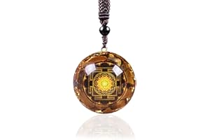 Day Day Up Orgonite Pendant Tiger Eye Necklace Sri Yantra Necklace Sacred Geometry Energy Healing Yoga Jewelry
