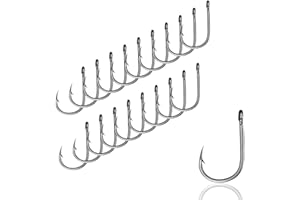 AMZfishing® Lot de 20 hameçons de pêche pacifiques aiguisés au laser 6 tailles | Hameçon à carpe | Hameçon Feeder | Hameçon de pêche à la truite