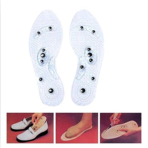 AZX Un Par de Plantillas de Zapatos de Masaje Magnético, Cojin Silicona Transparente de Zapatos, (39-44)